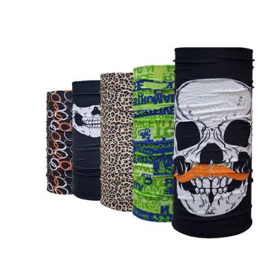 China 100% Custom Multifunctional Used Seamless Tube Skull Polyester Printing Bandana for sale