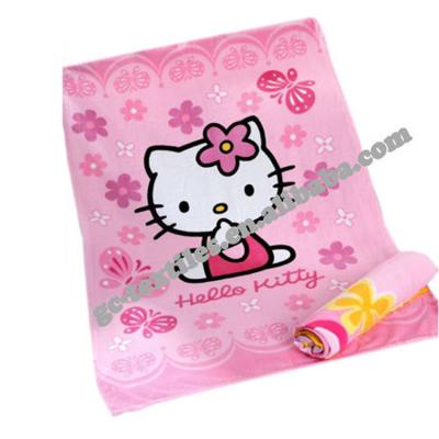 China PORTABLE Edge Panel Folded Kitty Cat Printed Soft Warm Crib Brushed Bedding Fleece Blanket Throw Blanket for sale