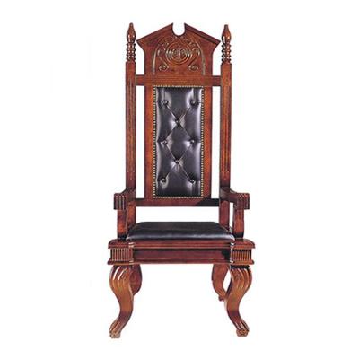 China Traditional Classic Design Finely Carved High Court Room Backyard Solid Wood and PU Leather Judge Chair for sale