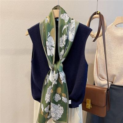 China Long Japanese fresh green! New 100% Silk Flame Headband Scarf Women Summer Spring Scarf for sale