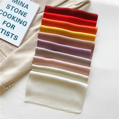 China Autumn Gift Box Silk Kerchief simple pure professional decoration color label square style silk scarf gift for sale