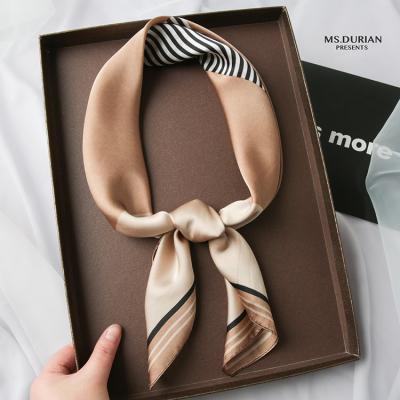 China Square Matching Spring and Autumn New Fashion Scarf Western Style Thin Silk Scarf Small Geometric Square Towel Women Small Scarf for sale