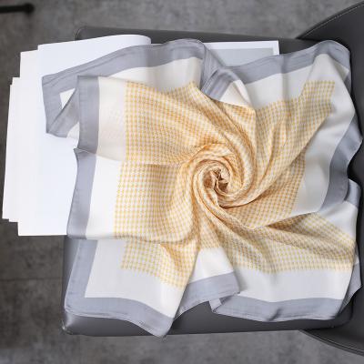 China Spring and Autumn Small Silk Scarf Matching New Square Scarf Women's Houndstooth Bag Ribbon Ribbon Stripe Small for sale