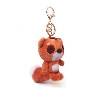 China Brinquedos macios feitos sob encomenda Mini Stuffed Animal Keychain do luxuoso da corrente chave do urso alaranjado bonito à venda