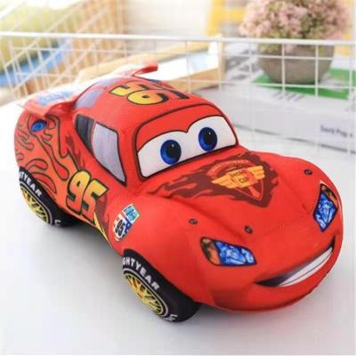 China 25cm Custom Cartoon Stuffed Car Red Mcqueen Car Toy Printing Logo for sale