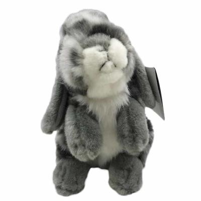 China 30cm High Simulation Rabbit Plush Doll Gray Stuffed Bunny Valentine'S Day Gift for sale