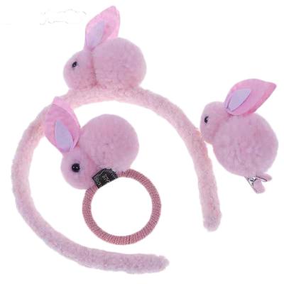 China OEM Rabbit Plush Headband Chiliren'S Hair Rope Headdress Soft Toy Accessories for sale