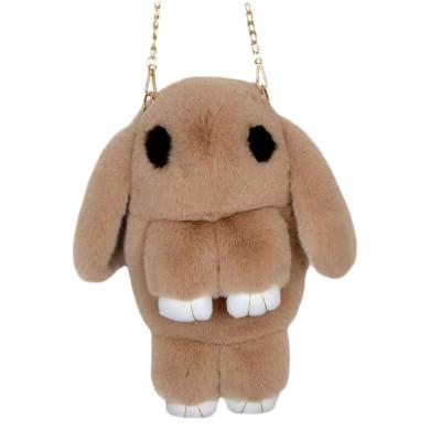 China Hellbrauner umschlungener Plüsch-Kaninchen-Rucksack Rex Rabbit Bunny Plush Bag zu verkaufen