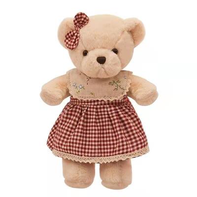 Chine OEM câlin rouge de Teddy Bear Soft Toy Bear 30cm de jupe de plaid à vendre