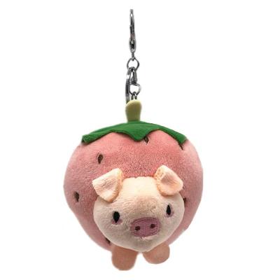 Chine jouets à chaînes principaux de peluche de visage animal de fraise de bande dessinée de 10cm pour des clés de voiture à vendre