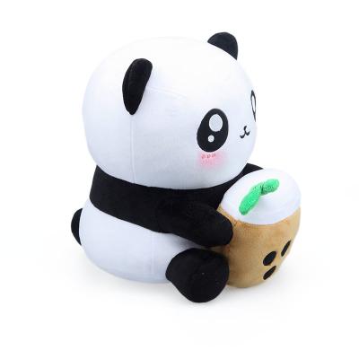 China PP Cotton Stuffed Milk Tea Cup Panda Plush Toy for sale