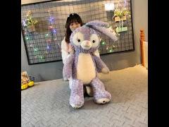 30cm High Simulation Rabbit Plush Doll Gray Stuffed Bunny Valentine‘S Day Gift