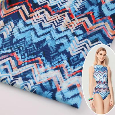 China Breathable Boho Printing Rib Cotton Rayon Spandex Baby Ribbed Swimwear Fabric for sale