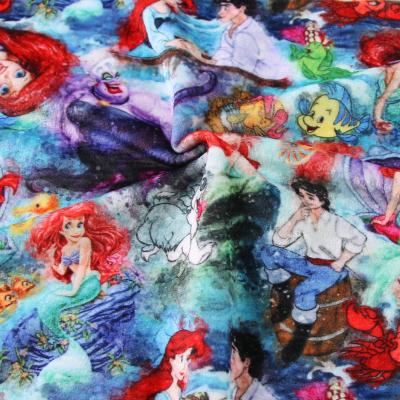 China Baby Cuddle Bubble Minky Stitch Anti-static Soft Bilateral Fluffy Mermaid Printed Plush Minky Covering Fabric for sale