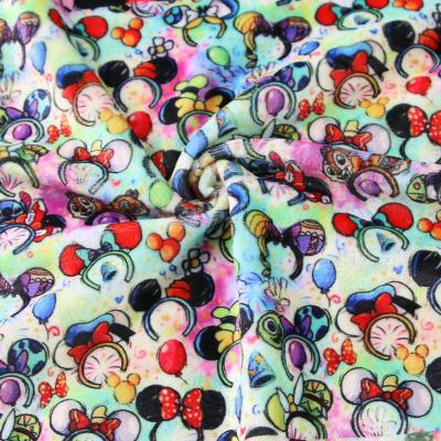 China Custom 100% Polyester Anti-Static Spandex Home Textile Printing Baby Blanket Minky Fabric for sale