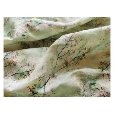 China 2022 Organic New Classic Floral Canvas 100% Cotton Fabric Linen Fabric for sale