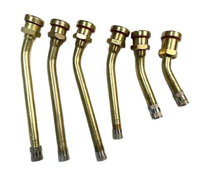 China Tr573 Automotive Parts Steel Rim Tubeless Truck Clamp-in Brass Valve Stem Wheel Parts Tire Valve for sale