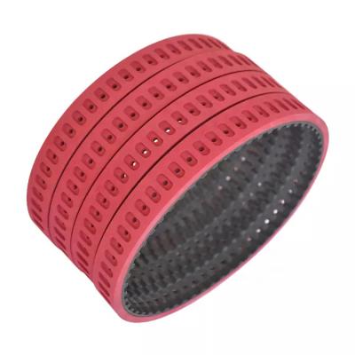 China Farm Seamless imported red vulcanized rubber coating vacuum pulling film belt timing belt for vffs packaging machine for sale