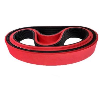 China Extrusion Tractor Plastic Pipe Green Red Rubber V-ribbed Belt Extruder Track belt for sale