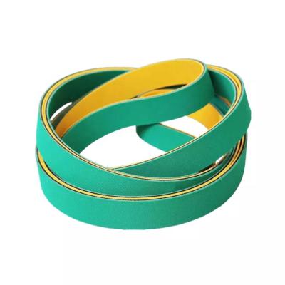 China Machinery Repair Shops Yellow Green NylonTextile Endless Flat Belt Spindle belt Nylon Sandwich base band nylon transmission belt for sale