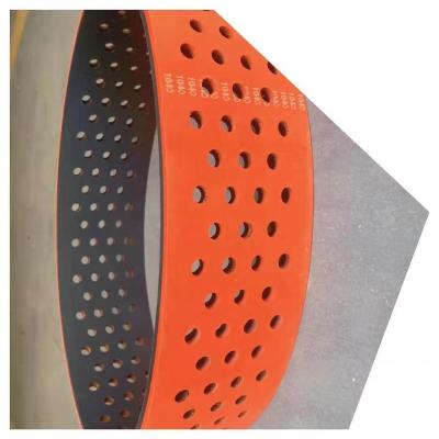 China Durability Seamless Integrated Folder Gluer Red Glue Flat rubber Perforated Suction Belt For Carton Machinery for sale