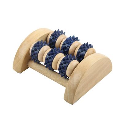 China Portable Wooden Roller Anti Cellulite Massage Roller With 6 Rollers Soft Tissue Massage For Relax Muscle for sale