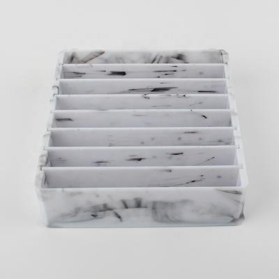 China Sustainable Household Countertop Cosmetic Tools Storage Box Storage Plastic Marble Organizer for sale