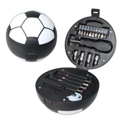 China Easy to Carry New Arrival 20pcs Mini Household Hardware Tools in Football Box for sale