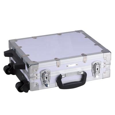 China Professional Custom Size Household Quality Trolley Aluminum Crate Case Box With Wheels for sale