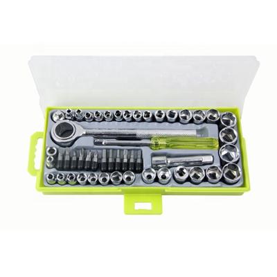 China High Quality 50PCS Carbon Steel Ratchet Socket Screwdriver Handle Repair Box Tool in Plastic Case for sale