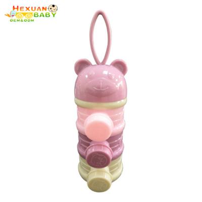 China BPA Free Cute Mushroom Portable Travel Milk Powder Airtight Container 3 Layers Grid Infant Box Storage Baby Food Dispenser Formula for sale