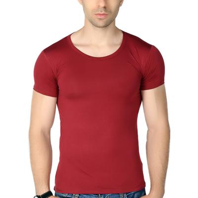 China Summer 62% Spandex Anti-wrinkle Cotton 5% Round Neck T-shirt Bamboo T-shirt White Bamboo Men's Stretch T-shirt for sale