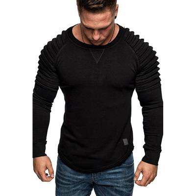 China Factory Direct Sale Anti-wrinkle Round Neck Cheap Round Neck Long Sleeve Men's Solid Color Slim T-Shirt for sale