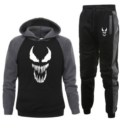 China Casual Edward Hoodie +Pants Men Sets Tracksuit Movie Superhero Venom Tops Panties Sweatshirt Sweatpants Sportswear Autumn Sports Track Suit for sale