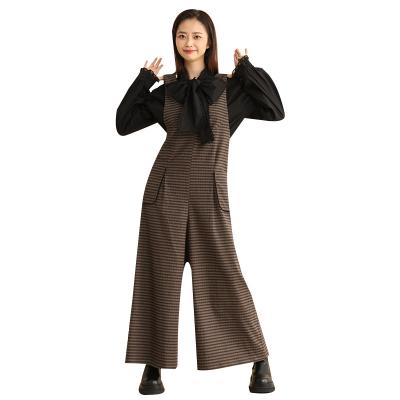 China Women's Waterproof Overalls 2023 Loose Printed Suspenders For Overalls Wide-Leg Pants Rompers Womens Overalls for sale