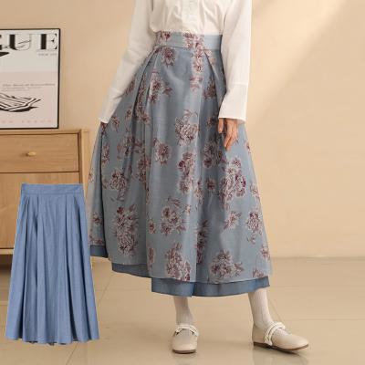 China Anti-Static Reversible Skirt Ladies Japanese Style Floral Printed Women's Skirts for sale