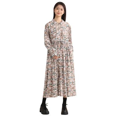 China 2023Autumn Anti-Static Long Sleeve Women's Casual DressFloral Printed Dress for sale