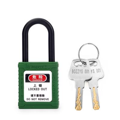 China Key Feature Security Industrial Insulated Padlock with 6*38MM Nylon Shack and Key Retention Function for Industrial Lockout-Tagout for sale