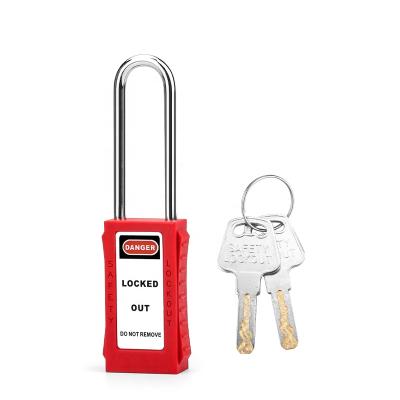 China Key Holding Down Long Body Nylon Lockout Padlocks with 6*72mm Hardened Steel Shackle for Industrial Equipment Overhaul for sale