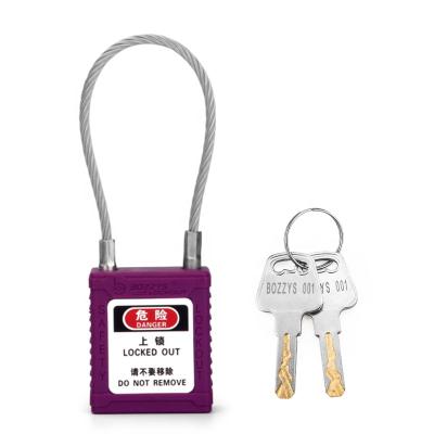 China Industrial Security Lockout Stainless Steel Cable Padlock with Master Key for Custom Industrial Laser Coding and Label Lockout Tagout for sale