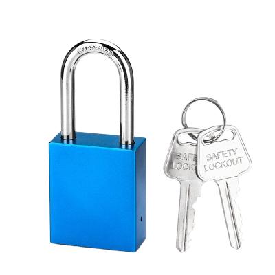 China Industry Security Lockout Solid Aluminum Padlock with Automatic Automatic Hardened Steel Shackle for Industrial Lockout Tagout for sale