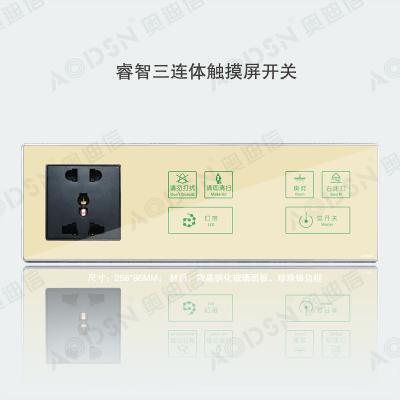 China Easy installation 3 in 1 tempered glass panel design luxury touch switch for sale