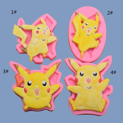 China M489 Cartoon Viable Cute Pikachu Silicone Cake Mold Chocolate Molds Pikachu Fondant Molds Baking Molds for sale