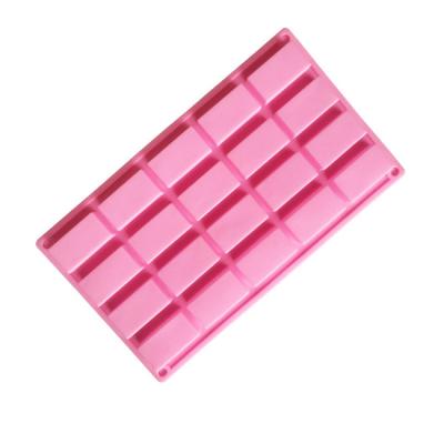 China Viable handmade disposable 20 cavity soap mold in hotel mini rectangle silicone soap mold, massage silicone soap mold for sale