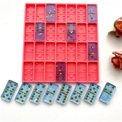 China L152 DIY Jewelry Viable Agate Tray Geode Resin Silicone Deep Dominoes Molds Domino Mold Silicone for sale