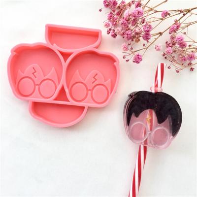 China L105 DIY Straw Toppers Mold Harry Potter Viable Silicone Head Straw Toppers Mold For Straw for sale