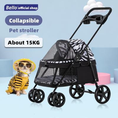 China Dogs 4 Wheel Pet Portable Travel Dog Stroller Pet Stroller Outdoor Dog Stroller for sale