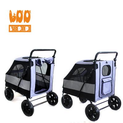 China Best Pet Strollers Fashionable 4 Wheels Viable Dog Stroller Foldable Pet Stroller for sale