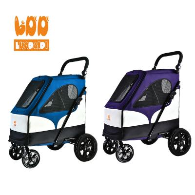 China Lovely Pet Trolley Large Wheel Sustainable Pet Stroller Foldable Dog Crate for sale