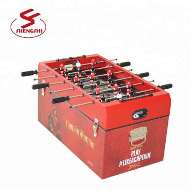 China Viable Exclusive Metal Rolling Table Football Style Ice Cooler Box 65L For Party for sale